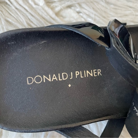 Donald Pliner Fritz Black Patent Leather Gladiator Platform Sandals EUC Size 6.5 - Picture 7 of 10